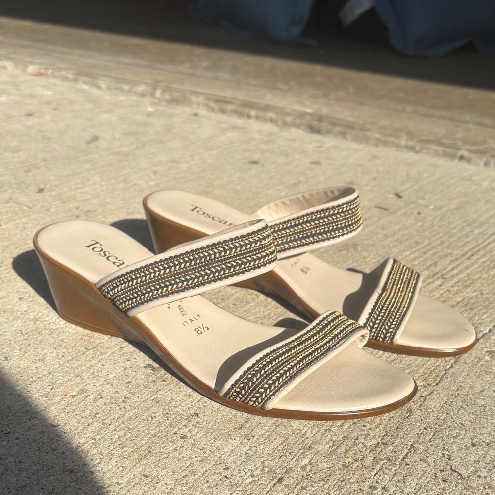 Beige Wedge Sandals